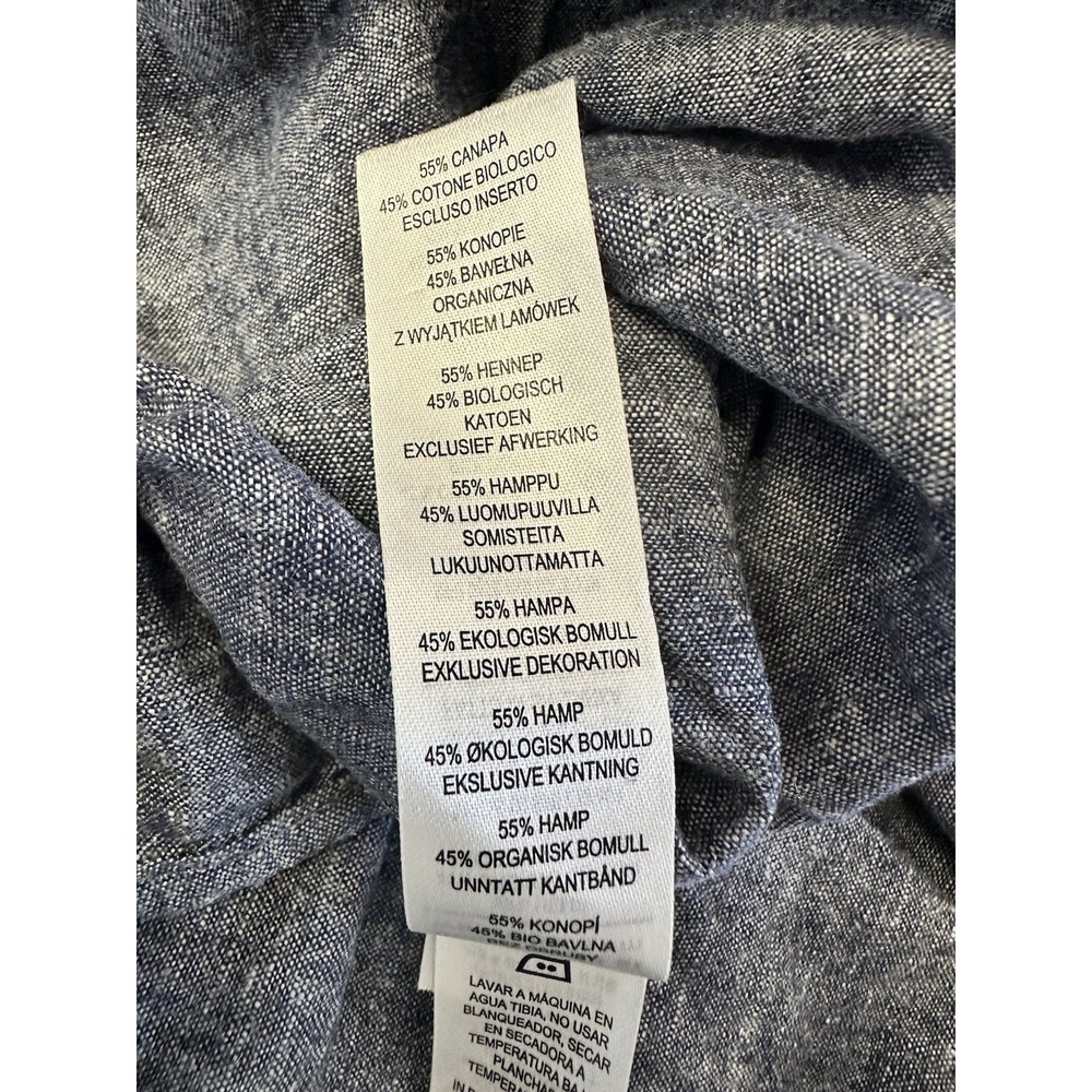 Patagonia Men's Large Blue Collared Full Button Front Pockets HEMP/COTTON Top - Picture 8 of 11